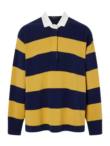 Nili Lotan Rashida Striped Wool And Cashmere-blend Polo Sweater | Thumbnail 1 Nili Lotan Rashida Striped Wool And Cashmere-blend Polo Sweater | Thumbnail 1