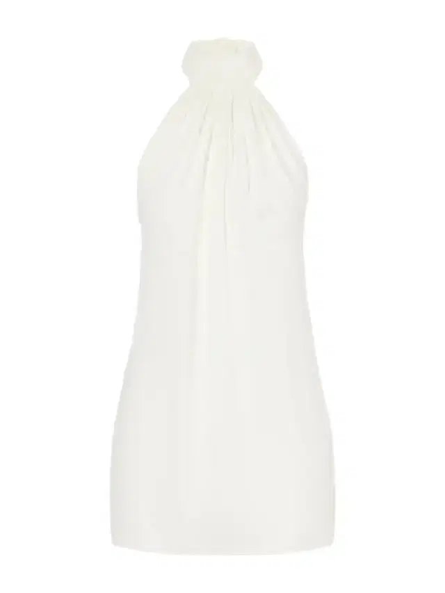 Away That Day Ibiza Halterneck Knotted Gathered Crepon Mini Dress