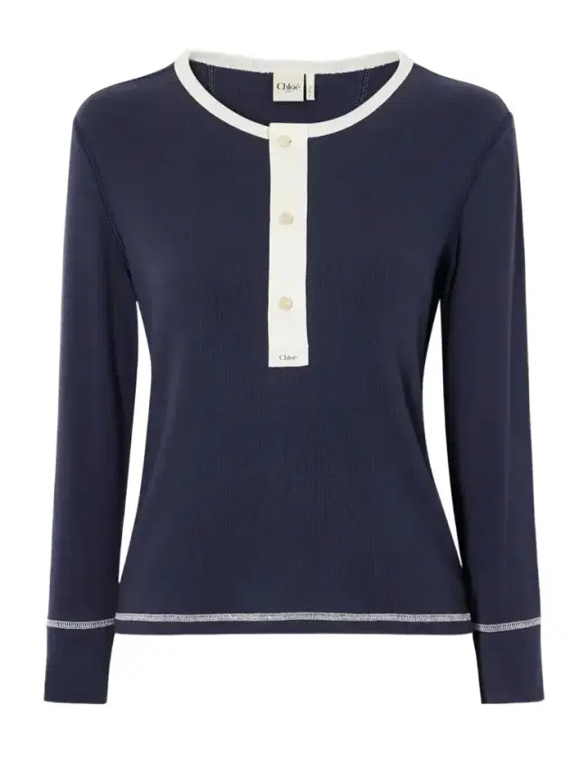 Chloé Ribbed Cotton-jersey Shirt