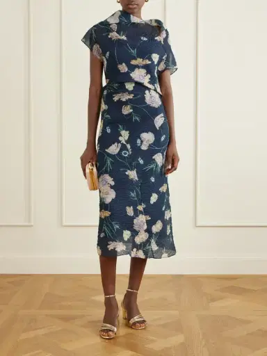 Erdem Floral-printed Organza-cloquè Midi Dress | Thumbnail 2