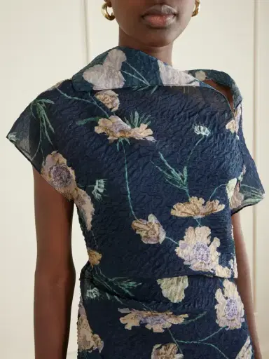 Erdem Floral-printed Organza-cloquè Midi Dress | Thumbnail 4