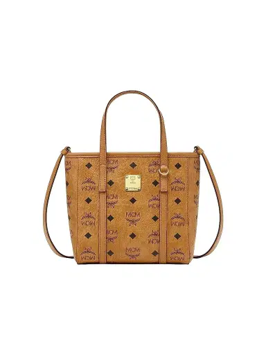 MCM Women's Mini Toni Visetos Cotton Shopper Tote Bag - Cognac | Thumbnail 1