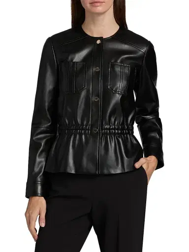 Elie Tahari Women's Aliza Faux-Leather Jacket | Thumbnail 3