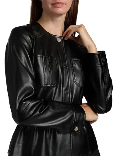 Elie Tahari Women's Aliza Faux-Leather Jacket | Thumbnail 6