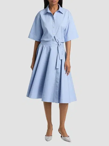 DEREK LAM 10 CROSBY Women's Sage Cotton-Twill Wrap Skirt | Thumbnail 2 DEREK LAM 10 CROSBY Women's Sage Cotton-Twill Wrap Skirt | Thumbnail 2