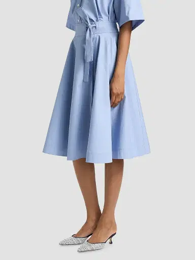 DEREK LAM 10 CROSBY Women's Sage Cotton-Twill Wrap Skirt | Thumbnail 4 DEREK LAM 10 CROSBY Women's Sage Cotton-Twill Wrap Skirt | Thumbnail 4
