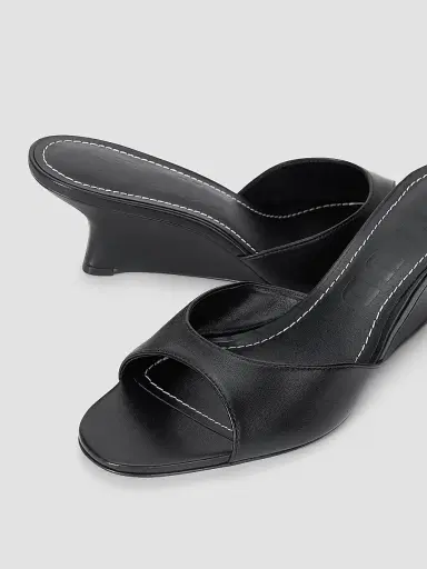Staud Women's Brigitte 60MM Wedge Mules - Black - Size 10 | Thumbnail 4 Staud Women's Brigitte 60MM Wedge Mules - Black - Size 10 | Thumbnail 4