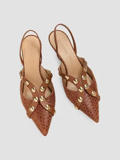 Ulla Johnson Women's Vendome Studded Kitten Heels - Nutmeg | Thumbnail 4 Ulla Johnson Women's Vendome Studded Kitten Heels - Nutmeg | Thumbnail 4