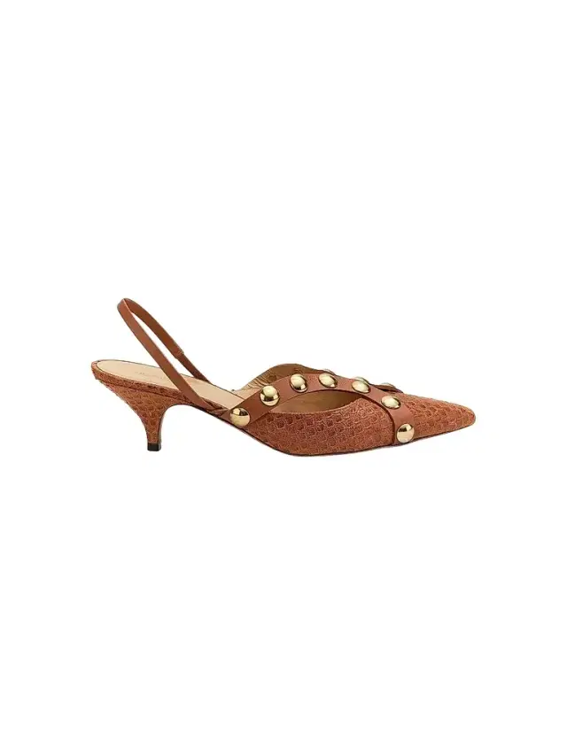 Ulla Johnson Women's Vendome Studded Kitten Heels - Nutmeg