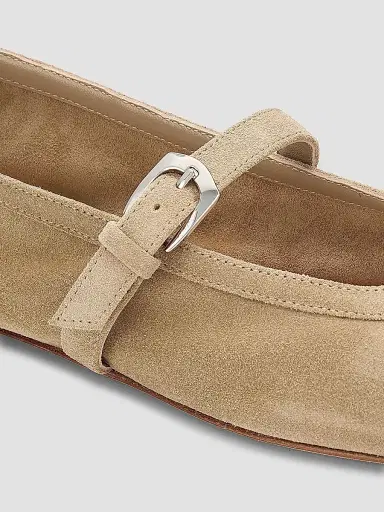 Stuart Weitzman Women's Sai Suede Ballet Flats - Seamoss | Thumbnail 5