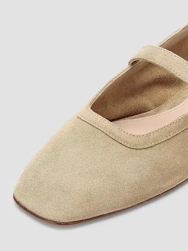 Stuart Weitzman Women's Sai Suede Ballet Flats - Seamoss | Thumbnail 6