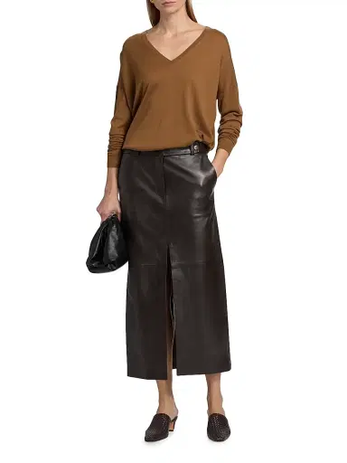 Co Women's Cashmere V-Neck Sweater | Thumbnail 2 Co Women's Cashmere V-Neck Sweater | Thumbnail 2