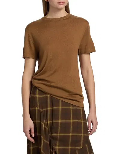 Co Women's Cashmere Crewneck T-Shirt | Thumbnail 3