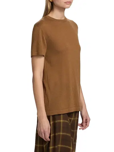 Co Women's Cashmere Crewneck T-Shirt | Thumbnail 4