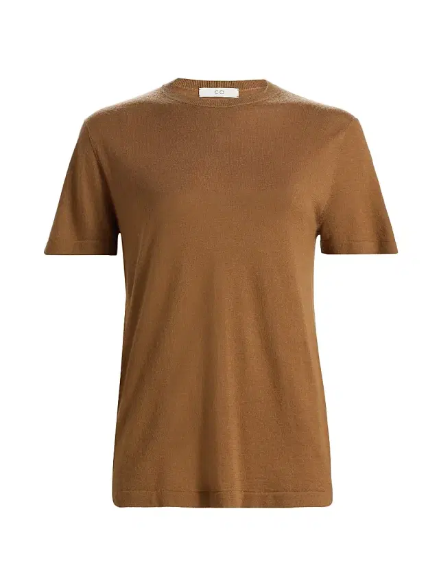 Co Women's Cashmere Crewneck T-Shirt - Ginger