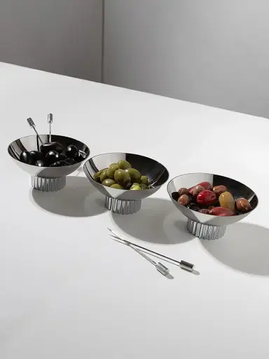 ANNA New York Striations 5-Piece Stainless Steel Cocktail Pick & Holder Set - Silver | Thumbnail 4