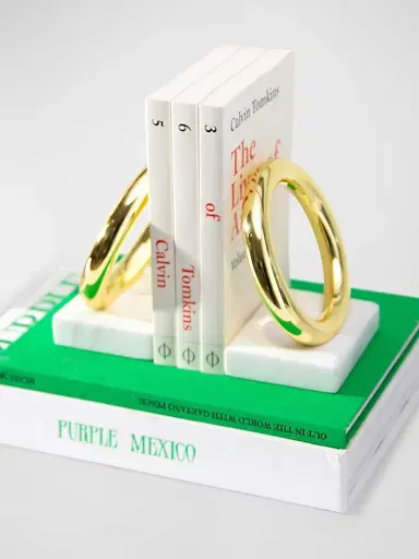 Anna New York Ring Marble & Goldtone Stainless Steel Bookends | Thumbnail 3 Anna New York Ring Marble & Goldtone Stainless Steel Bookends | Thumbnail 3