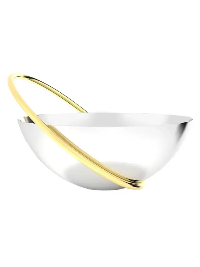 ANNA New York Ring Stainless Steel & Brass Fruit Bowl - Silver Gold