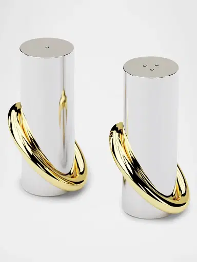 Anna New York Ring Stainless Steel & Brass Salt & Pepper Shakers | Thumbnail 2 Anna New York Ring Stainless Steel & Brass Salt & Pepper Shakers | Thumbnail 2