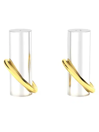 Anna New York Ring Stainless Steel & Brass Salt & Pepper Shakers | Thumbnail 1 Anna New York Ring Stainless Steel & Brass Salt & Pepper Shakers | Thumbnail 1