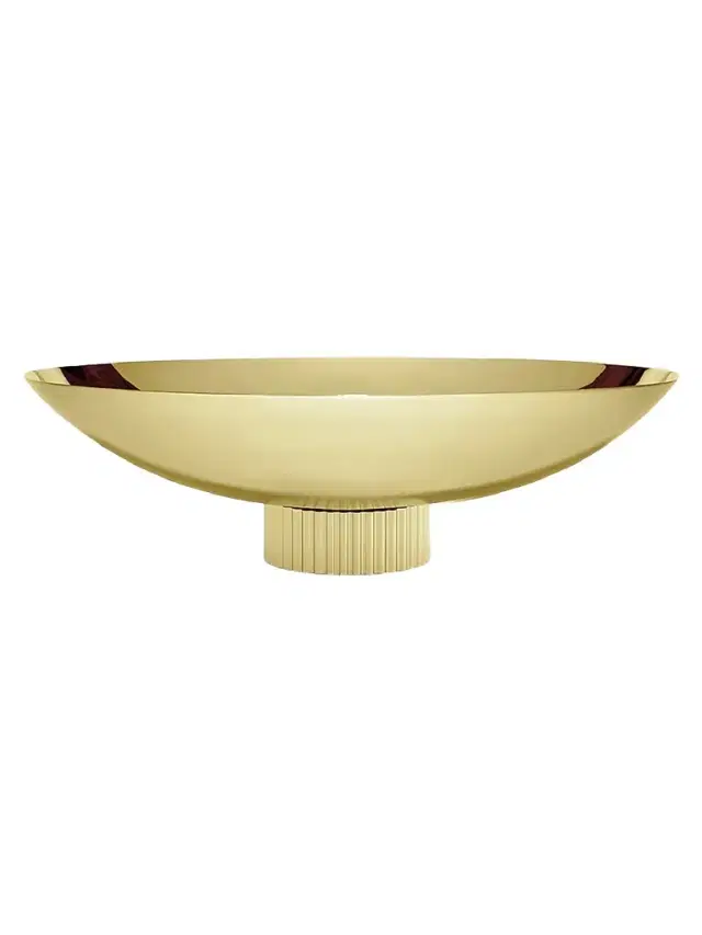 ANNA New York Striations Goldtone Stainless Steel Fruit Bowl - Gold
