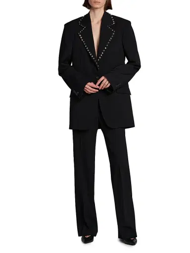 Stella McCartney Women's Embellished Wool Blazer - Black - Size 12 | Thumbnail 2