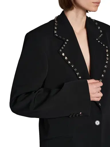 Stella McCartney Women's Embellished Wool Blazer - Black - Size 12 | Thumbnail 6