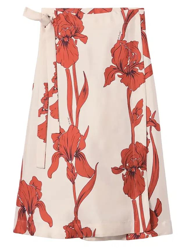 La DoubleJ Women's Pareo Midi Skirt - Iris Dark Orange