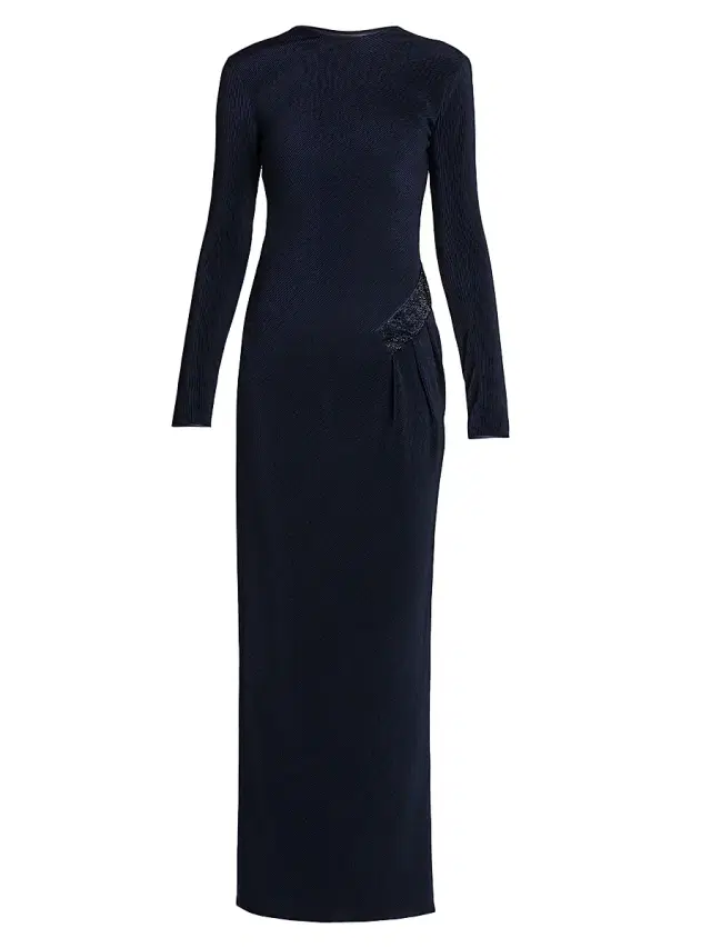 Giorgio Armani Women's Embellished Hip Jersey Gown - Navy