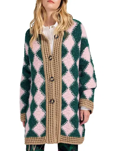 La DoubleJ Women's Crochet Bowling Cardigan | Thumbnail 3