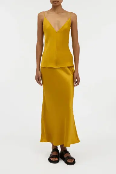 Gabriela Hearst Maria Top in Golden Birch Silk Satin | Thumbnail 3 Gabriela Hearst Maria Top in Golden Birch Silk Satin | Thumbnail 3