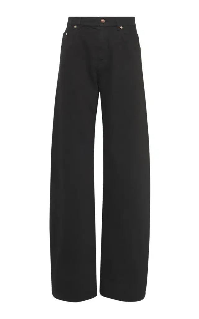 Gabriela Hearst Amoret Barrel-leg Jean in Black Recycled Cotton Denim