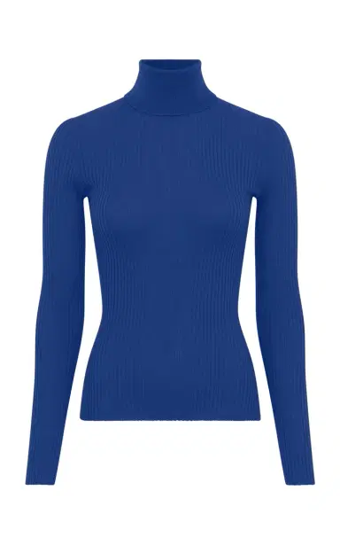 Gabriela Hearst Peppe Knit Turtleneck in Cobalt Cashmere Silk | Thumbnail 1 Gabriela Hearst Peppe Knit Turtleneck in Cobalt Cashmere Silk | Thumbnail 1