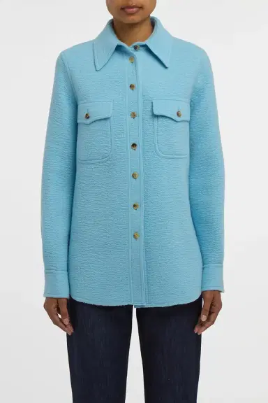 Gabriela Hearst John Austin Shirt in Light Blue Cashmere Felt | Thumbnail 3 Gabriela Hearst John Austin Shirt in Light Blue Cashmere Felt | Thumbnail 3