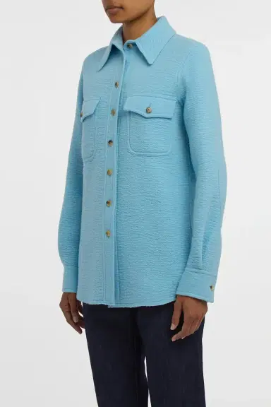 Gabriela Hearst John Austin Shirt in Light Blue Cashmere Felt | Thumbnail 4 Gabriela Hearst John Austin Shirt in Light Blue Cashmere Felt | Thumbnail 4