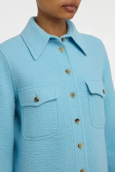Gabriela Hearst John Austin Shirt in Light Blue Cashmere Felt | Thumbnail 6 Gabriela Hearst John Austin Shirt in Light Blue Cashmere Felt | Thumbnail 6