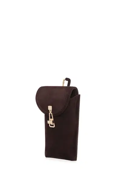 Gabriela Hearst Sunglasses Pouch in Dark Brown Suede | Thumbnail 2 Gabriela Hearst Sunglasses Pouch in Dark Brown Suede | Thumbnail 2