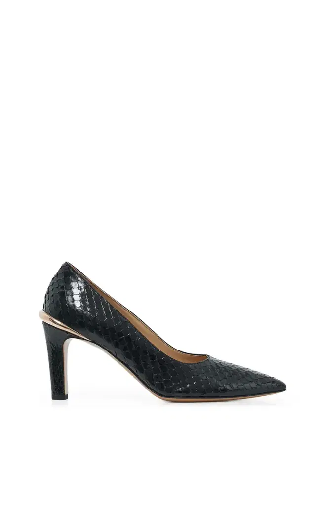 GABRIELA HEARST Edwina High Heel Stiletto Pump in Black Snakeskin