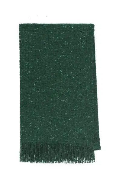 Gabriela Hearst Illumina Fringe Scarf in English Green Speckled Cashmere | Thumbnail 1 Gabriela Hearst Illumina Fringe Scarf in English Green Speckled Cashmere | Thumbnail 1