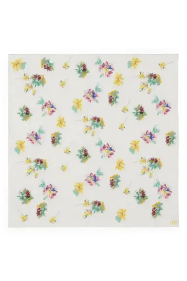 Gabriela Hearst Savin Mia's Flowers Scarf in Multi Printed Silk Twill | Thumbnail 2 Gabriela Hearst Savin Mia's Flowers Scarf in Multi Printed Silk Twill | Thumbnail 2