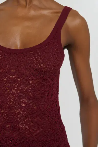 Gabriela Hearst Cyrinne Lace Knit Tank Top in Bordeaux Merino Wool | Thumbnail 8 Gabriela Hearst Cyrinne Lace Knit Tank Top in Bordeaux Merino Wool | Thumbnail 8