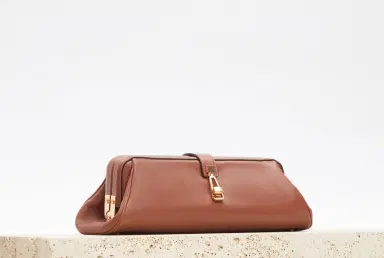 Gabriela Hearst Paola Clutch in Cognac Nappa Leather | Thumbnail 7 Gabriela Hearst Paola Clutch in Cognac Nappa Leather | Thumbnail 7