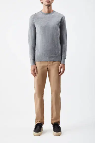 Gabriela Hearst Palco Knit Sweater in Heather Grey Merino Wool | Thumbnail 2