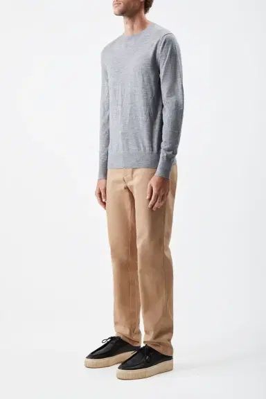 Gabriela Hearst Palco Knit Sweater in Heather Grey Merino Wool | Thumbnail 3