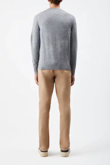 Gabriela Hearst Palco Knit Sweater in Heather Grey Merino Wool | Thumbnail 4