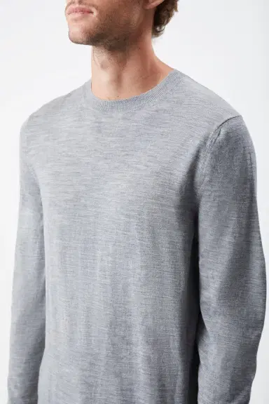 Gabriela Hearst Palco Knit Sweater in Heather Grey Merino Wool | Thumbnail 5