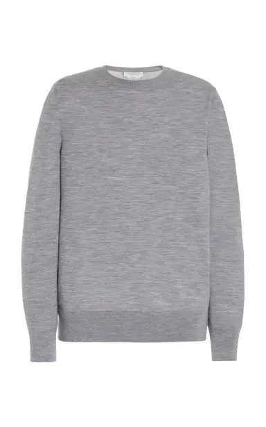 Gabriela Hearst Palco Knit Sweater in Heather Grey Merino Wool | Thumbnail 1
