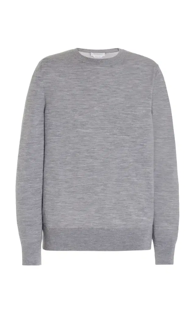 Gabriela Hearst Palco Knit Sweater in Heather Grey Merino Wool