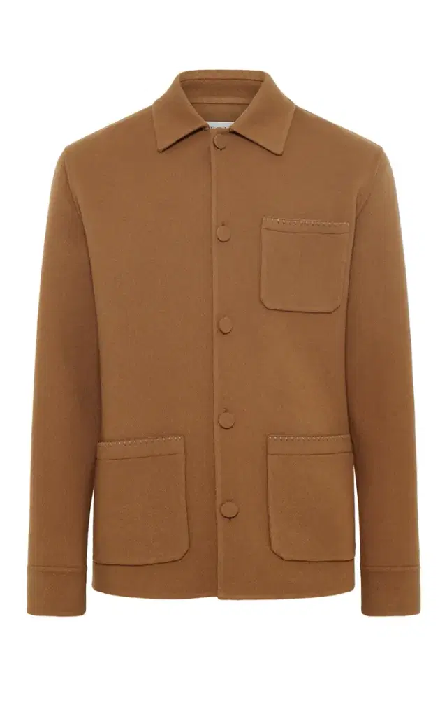 GABRIELA HEARST Ulu Chore Jacket in Yellow Ochre Double-face Recycled Cashmere