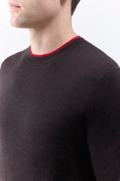 Gabriela Hearst Wells Reversible Knit Sweater in Chocolate & Scarlet Red Cashmere Silk | Thumbnail 6 Gabriela Hearst Wells Reversible Knit Sweater in Chocolate & Scarlet Red Cashmere Silk | Thumbnail 6